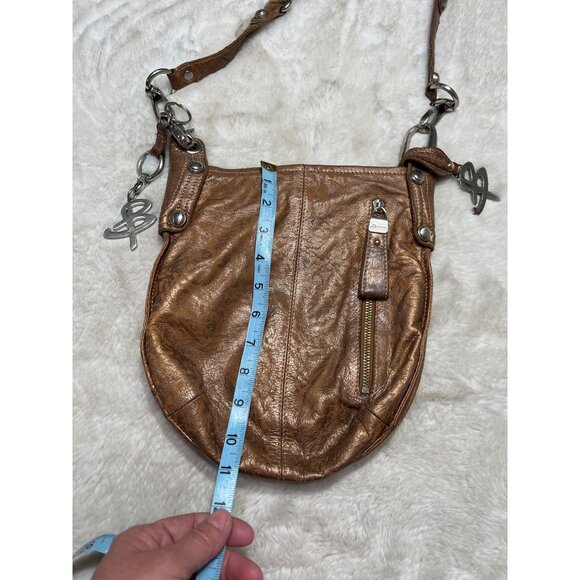B. Makowsky Brown Leather Crossbody Bag With Zipper Pocket & Adjustable Strap pu - Picture 7 of 11